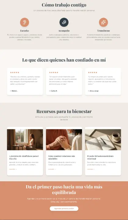 pagina web hecha para una psicologa profesional